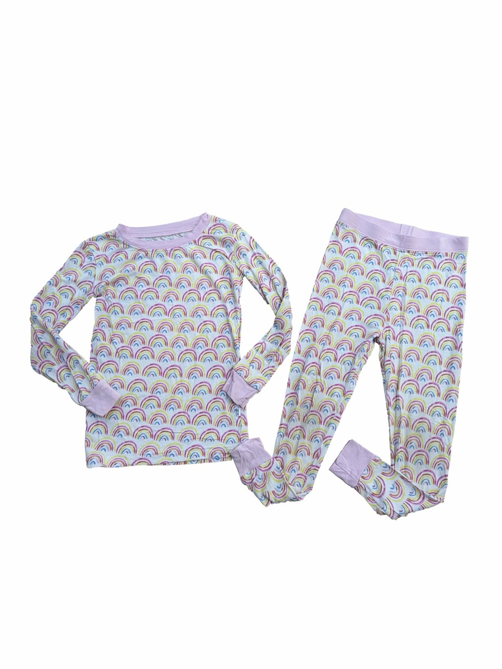 Little Sleepies Size 3T Pastel Rainbow Two Piece Bamboo Pajamas
